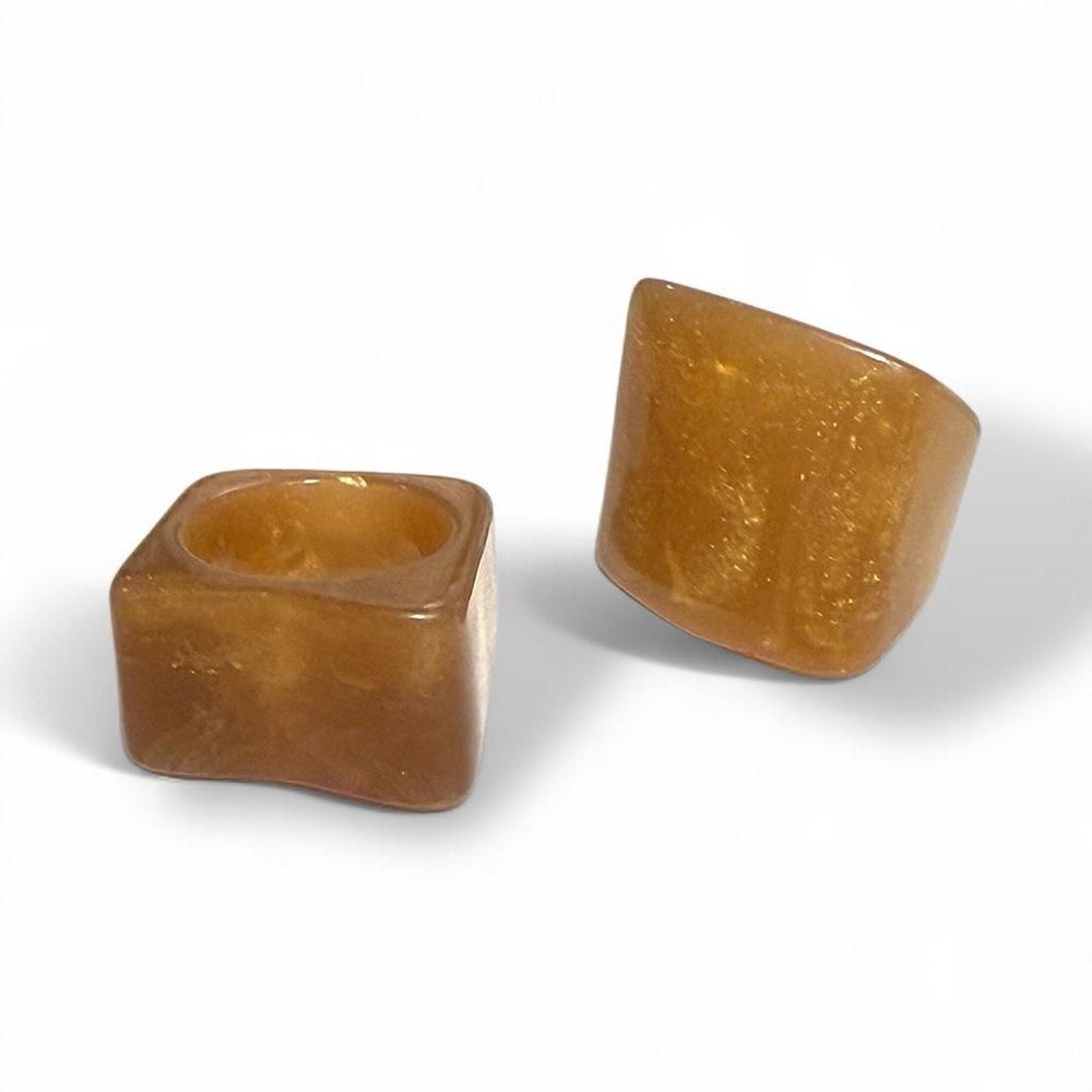 Chunky Brown Resin Rings